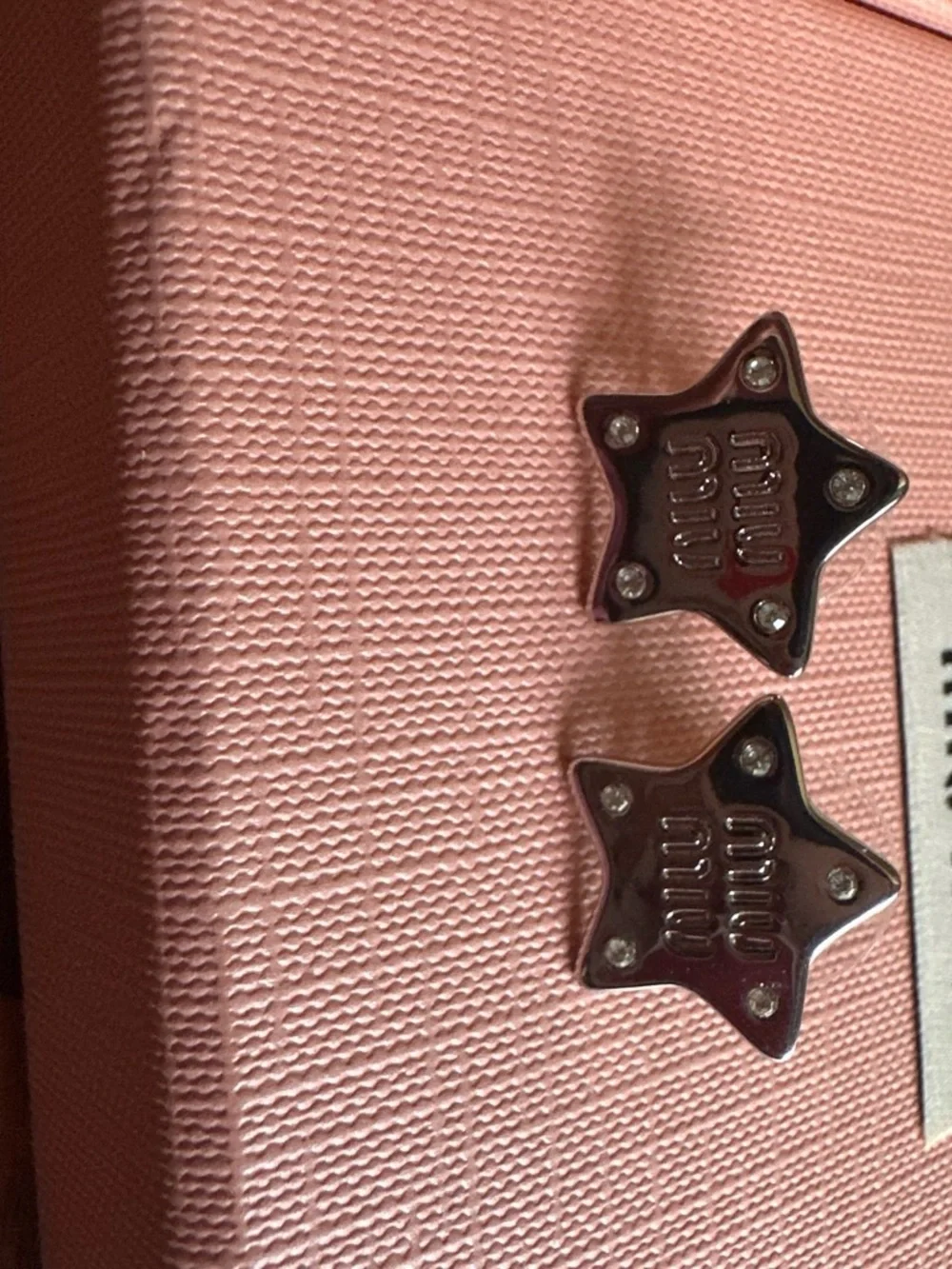 Miu Miu Pink Crystal Star earrings